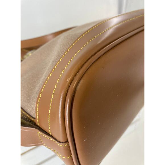 DOONEY & BOURKE VINTAGE LARGE CANVAS, LEATHER CROSSBODY BAG - Picture 10 of 16